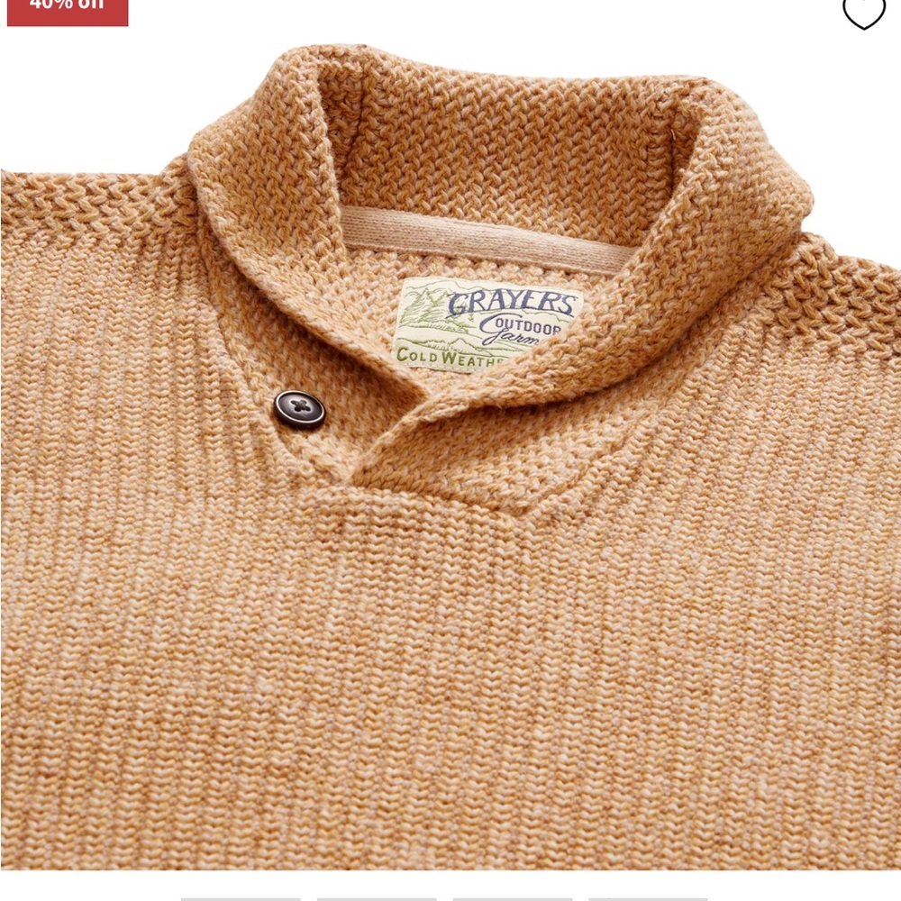 Grayers Belmont Plaited Shawl Pullover- charcoal BLUE color!
